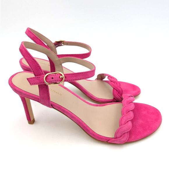 Stuart Weitzman Dancer Twistie 100 Suede Sandal Women's Pink Size US8B EU38.5 - Picture 3 of 10